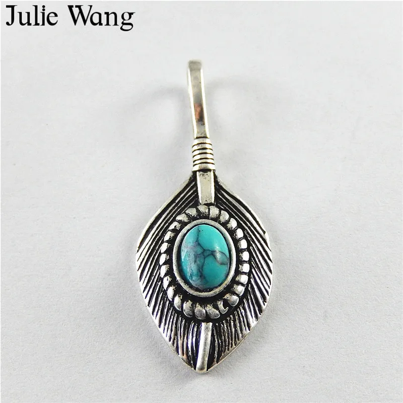 Julie Wang 5pcs Copper Antique Silver Unique Feather With Blue Rhinestone Charms Pendants Necklace Jewelry Making Accessory
Julie Wang 5pcs Copper Antique Silver Unique Feather With Blue Rhinestone Charms Pendants Necklace Jewelry Making Accessory
