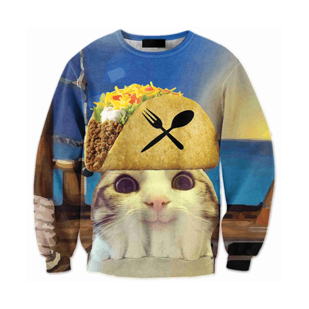 

Funny Cute Cat 3D Hoodie Sweatshirt Plus Size 6XL Men Hoodies Tracksuit Fitness Hamburg Print Sweatshirts Mens Harajuku Hoodies