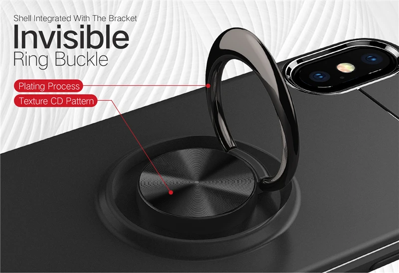 Car Holder Stand Magnetic Bracket Finger Ring TPU Phone Back Case For iPhone X 8 7 6 6S Plus SE 5S 5 Magnetic Ring Stand Cover (5)