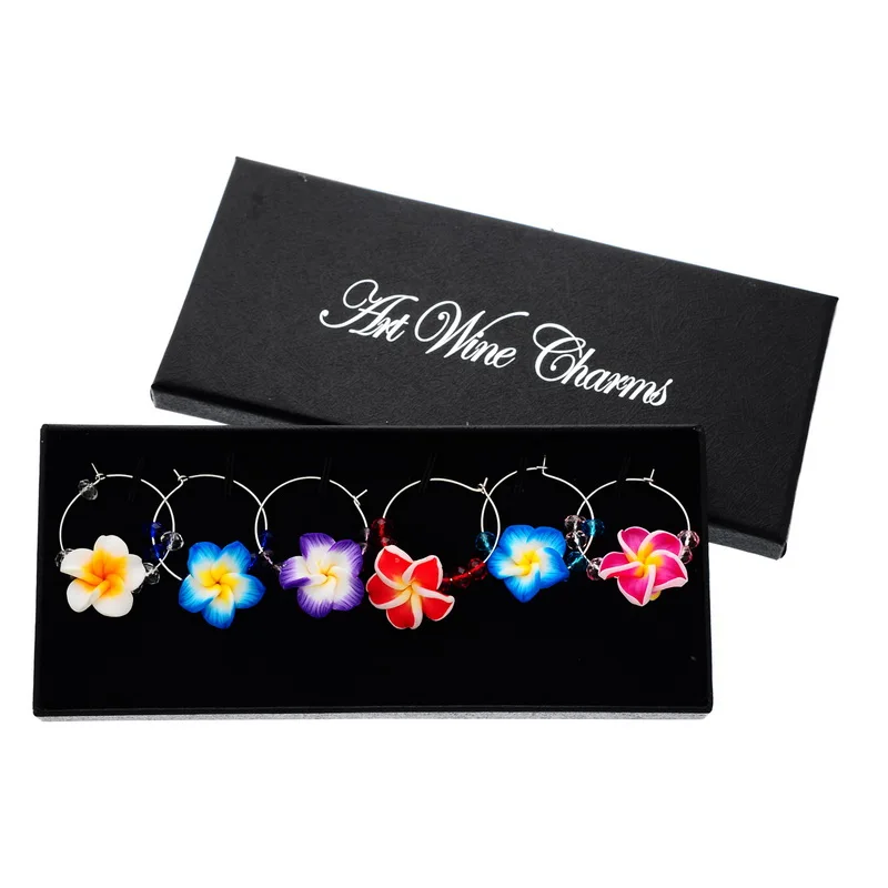 6PCs/Box Mixed Frangipani Wine Charms Flower Polymer Clay Table Decorations Fashion Party & Events Wedding Christmas Favor
6PCs/Box Mixed Frangipani Wine Charms Flower Polymer Clay Table Decorations Fashion Party & Events Wedding Christmas Favor