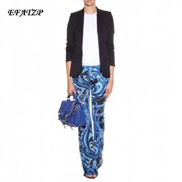 2014 Runway High Street Fashion Women's Blue Geometric Print Jersey Silk Long Flare Pants Women's Luxury Brands Trousers
2014 Runway High Street Fashion Women's Blue Geometric Print Jersey Silk Long Flare Pants Women's Luxury Brands Trousers