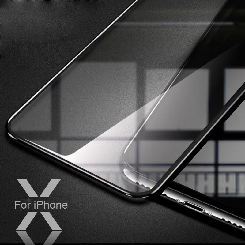 TOMKAS For iPhone X 10 Glass Tempered 5D Curved Edge Premium Full Coverage For iPhone 6 6S 7 8 Plus Protective Glass Film