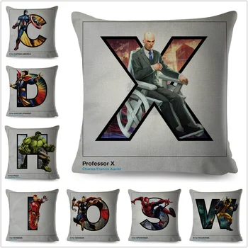 Marvel Heroes A to Z Cushion Cover Cartoon Letter Linen Pillow Case for Sofa Home Decor Super Hero X-Man Print Throw Pillowcase
Marvel Heroes A to Z Cushion Cover Cartoon Letter Linen Pillow Case for Sofa Home Decor Super Hero X-Man Print Throw Pillowcase