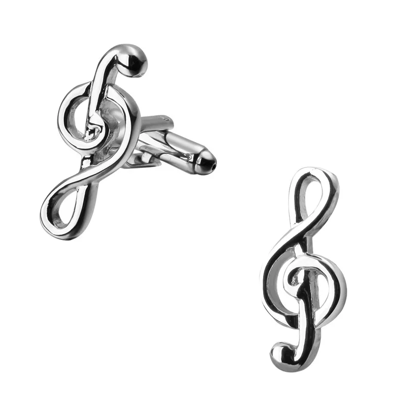 

Men's shirts Cufflinks high-quality copper material Silvery music symbol Cufflinks Cufflinks 5 pairs of packaging for sale