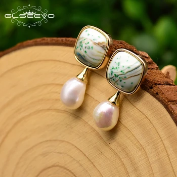 GLSEEVO Natural Baroque Pearl Green Colored Glass Stud Earrings For Women Wedding Gift Dual Use Earrings Jewelry Aros GE0767C
GLSEEVO Natural Baroque Pearl Green Colored Glass Stud Earrings For Women Wedding Gift Dual Use Earrings Jewelry Aros GE0767C
