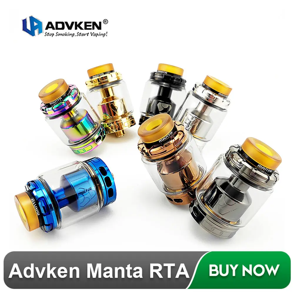 Original Advken Manta RTA Tank 5ml Capacity with 24mm Manta Atomizer 810 PEI drip tip 510 Electronic Cigarette BoX Mod
Original Advken Manta RTA Tank 5ml Capacity with 24mm Manta Atomizer 810 PEI drip tip 510 Electronic Cigarette BoX Mod