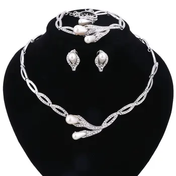 CYNTHIA Silver Color Imitation Pearl Wedding Costume Necklace Earrings Sets Fashion Romantic Crystal Women Party Gift Jewelry
CYNTHIA Silver Color Imitation Pearl Wedding Costume Necklace Earrings Sets Fashion Romantic Crystal Women Party Gift Jewelry