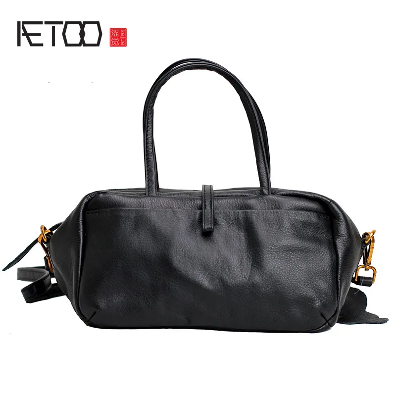 AETOO Women's bag new Messenger bag leather soft leather pure leather casual top layer psoriasis bag female small bag