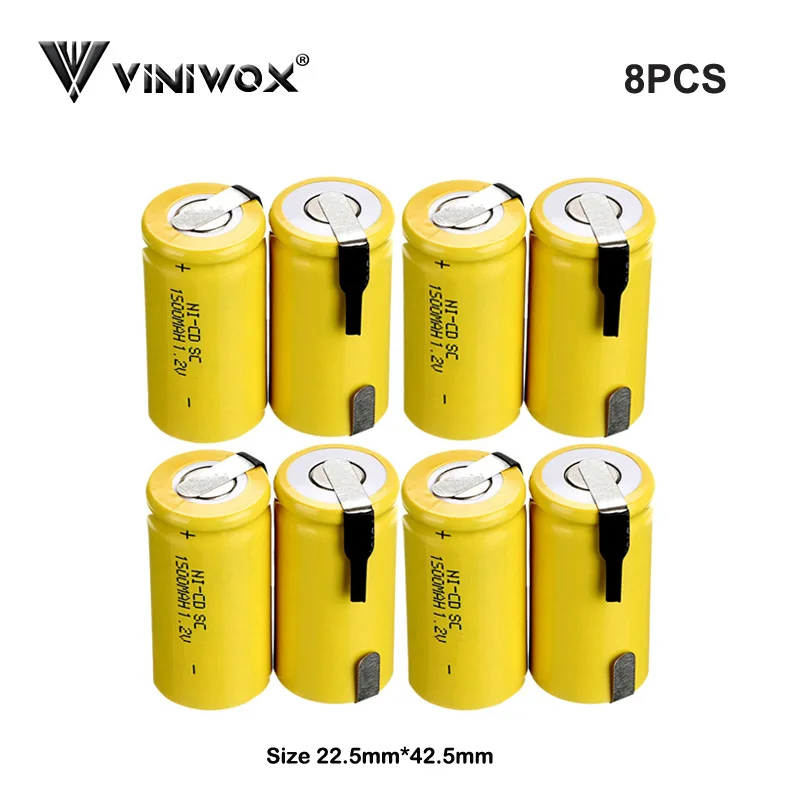 1.2V Ni-CD Subc 1500mAh SC Rechargeable batteries Power tool Battery cells for Robot Makita AEG Black&Decker Bosch Electric
1.2V Ni-CD Subc 1500mAh SC Rechargeable batteries Power tool Battery cells for Robot Makita AEG Black&Decker Bosch Electric