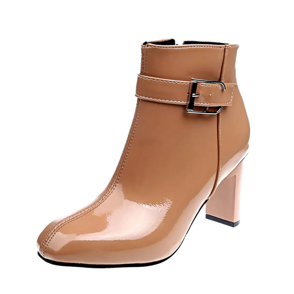 SAGACE Women's versatile warm belt buckle ankle boots side zipper high heel booties pointed thick with velvet leather boots 2019
SAGACE Women's versatile warm belt buckle ankle boots side zipper high heel booties pointed thick with velvet leather boots 2019
