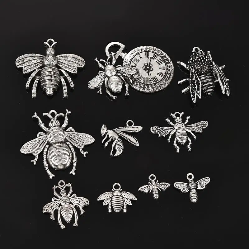 13pcs Zinc Alloy Bee Charms Pendants Antique Silver Charm for DIY Vintage Necklace Jewelry Making Findings Accessories Handmade
13pcs Zinc Alloy Bee Charms Pendants Antique Silver Charm for DIY Vintage Necklace Jewelry Making Findings Accessories Handmade