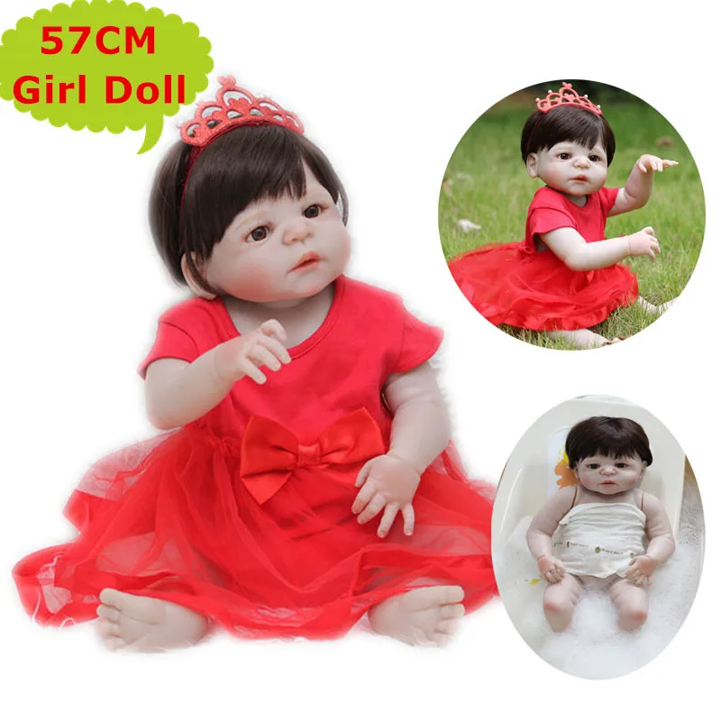 Adorable NPK 57CM Full Silicone Baby Reborn Girl Doll Toys Alive Red Dressing Bebe Reborn Princes Kid Toys Birthday Gift Boneca
Adorable NPK 57CM Full Silicone Baby Reborn Girl Doll Toys Alive Red Dressing Bebe Reborn Princes Kid Toys Birthday Gift Boneca