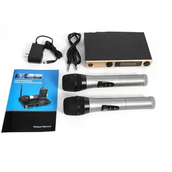 Wireless Microphone System 2 Channel UHF Dynamic Handheld Mic for Party Stage karaoke 666.2Mhz / 637.5Mhz
Wireless Microphone System 2 Channel UHF Dynamic Handheld Mic for Party Stage karaoke 666.2Mhz / 637.5Mhz
