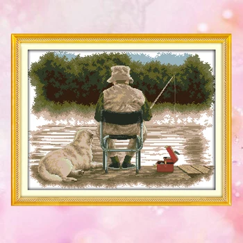 JoySundaycross stitch diy Fishing old man dog DMC14CT11CTcotton needlework kit livingroom bedroom baby room painting wholesale
JoySundaycross stitch diy Fishing old man dog DMC14CT11CTcotton needlework kit livingroom bedroom baby room painting wholesale