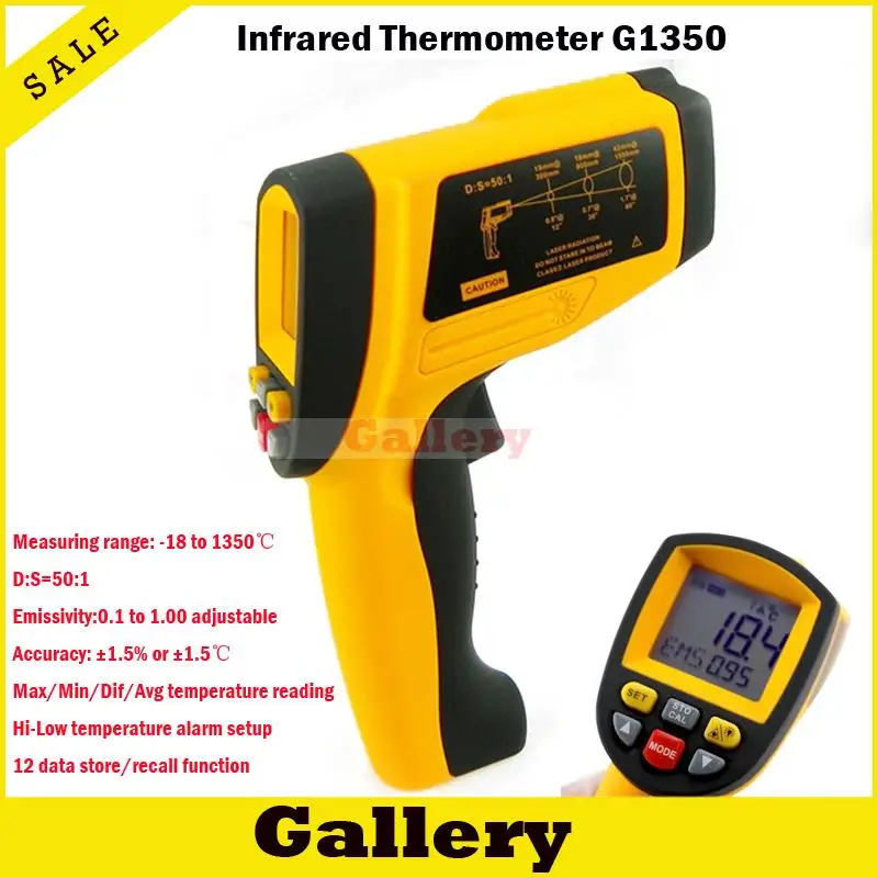 Digital Infrared Thermometer non-contact infrared ir thermometer portable gun tester 1350 degree genuine wholesale Industrial
Digital Infrared Thermometer non-contact infrared ir thermometer portable gun tester 1350 degree genuine wholesale Industrial