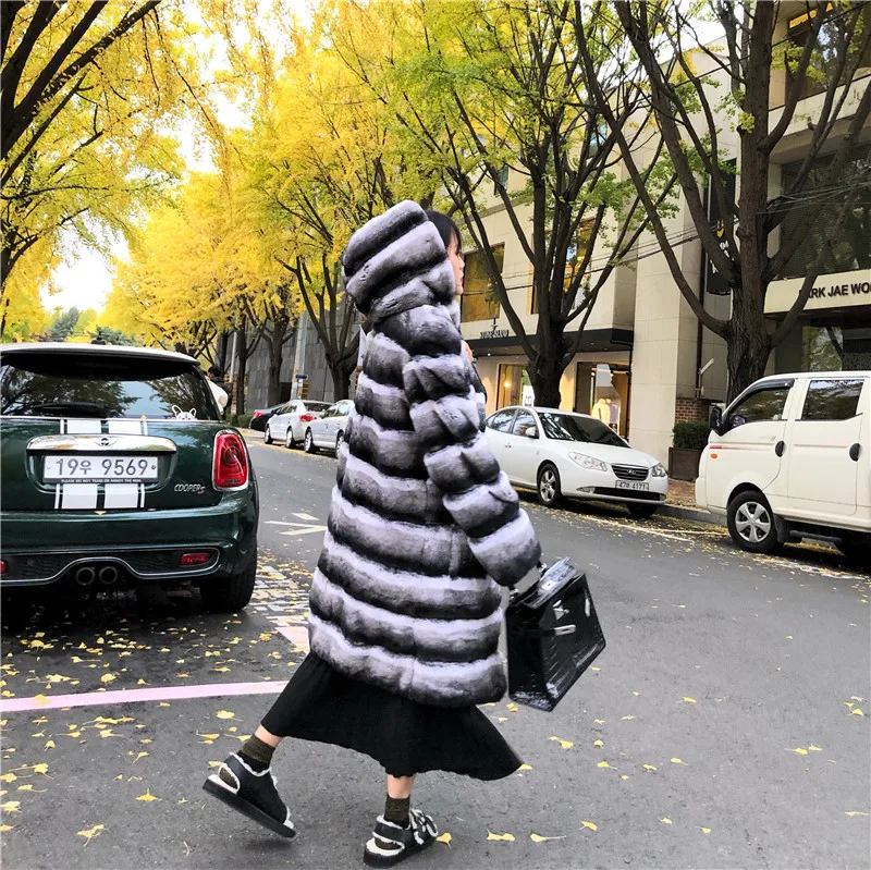 OFTBUY 2019 Natural Rex Rabbit Fur Real Fur Long Coat Winter Jacket Women Outerwear Hood Thick Warm Streetwear Striped Casual
OFTBUY 2019 Natural Rex Rabbit Fur Real Fur Long Coat Winter Jacket Women Outerwear Hood Thick Warm Streetwear Striped Casual