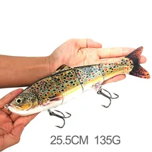 25cm 135g New Artificial Bait Big Sea Fishing Lure 4 Segment Sinking Swimbait Crankbait Hard Bait