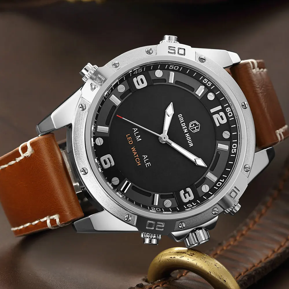 GOLDENHOUR Fashion Sports LED Digital Watch Men Dual Time Calendar Alarm Multifunction Waterproof Mens Watches Top Brand Luxury
GOLDENHOUR Fashion Sports LED Digital Watch Men Dual Time Calendar Alarm Multifunction Waterproof Mens Watches Top Brand Luxury