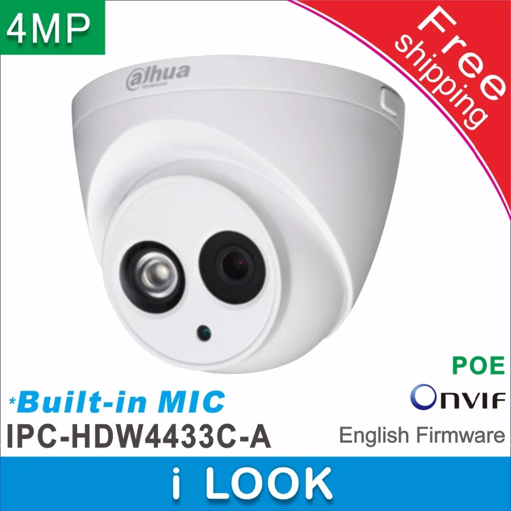 Free shipping Dahua Built-in MIC HD 4MP network IP Camera IPC-HDW4433C-A replace IPC-HDW1431S cctv Dome Camera Support POE
Free shipping Dahua Built-in MIC HD 4MP network IP Camera IPC-HDW4433C-A replace IPC-HDW1431S cctv Dome Camera Support POE