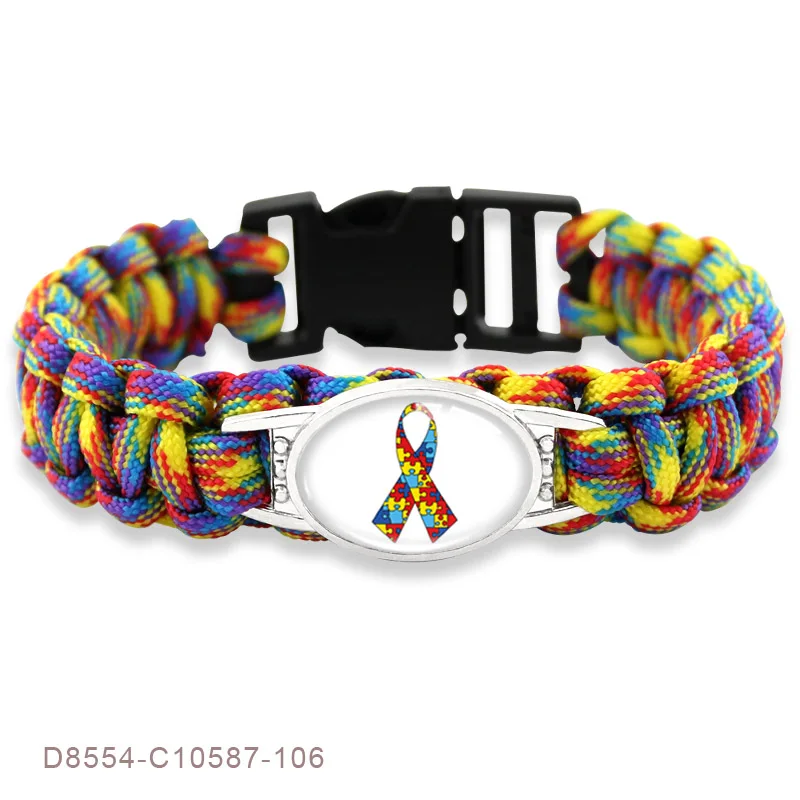 Autism Awareness Puzzle Pieces Autism Mom Grandma Dad Military Parachute 550 Cord Wristband Unisex Survival Paracord Bracelets
Autism Awareness Puzzle Pieces Autism Mom Grandma Dad Military Parachute 550 Cord Wristband Unisex Survival Paracord Bracelets