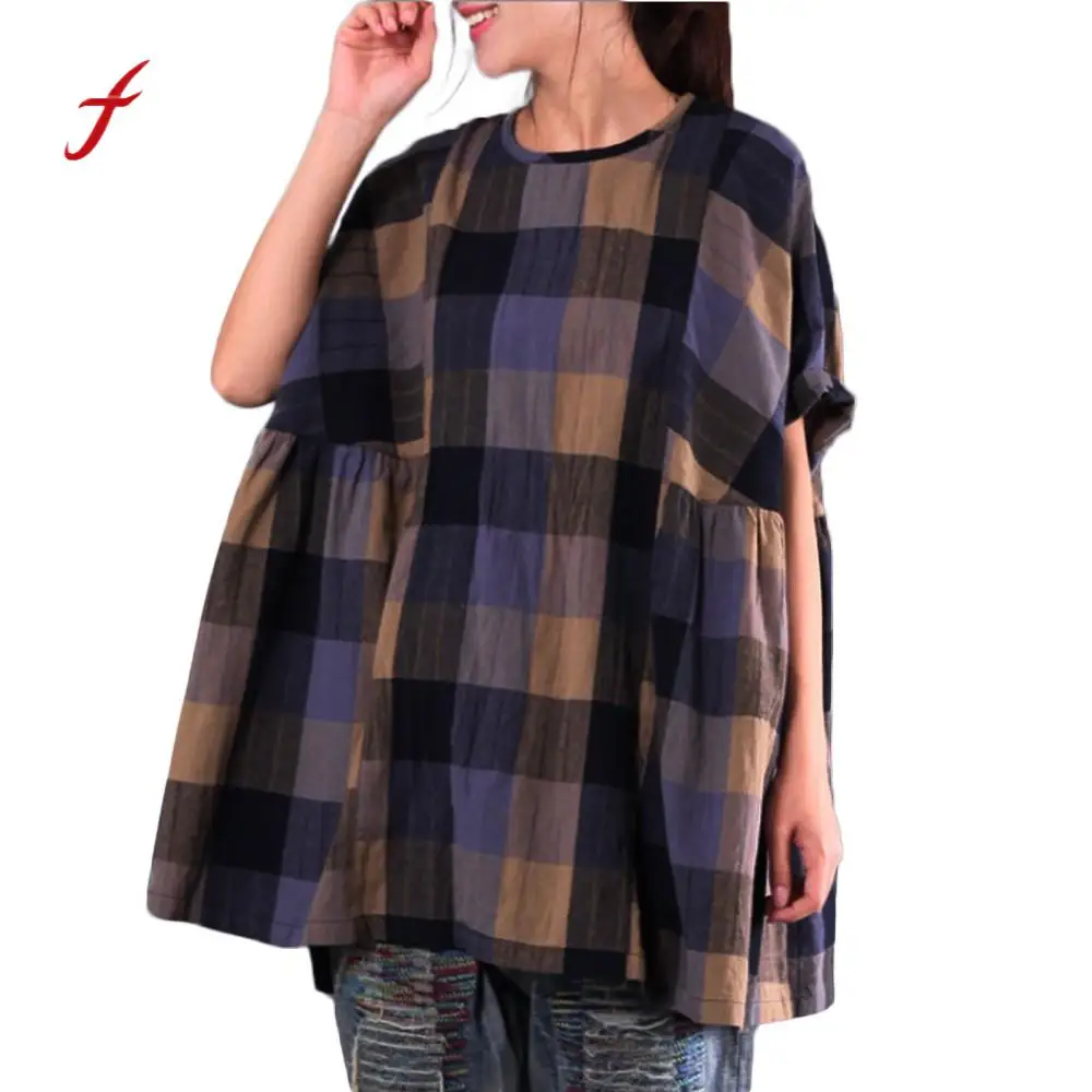 Feitong Plus Size Tops Blouse Women Casual Loose Cotton Linen Blouse Plaid Bat Wing Sleeve Shirt Blusas Mujer De Moda 2XL /PY
Feitong Plus Size Tops Blouse Women Casual Loose Cotton Linen Blouse Plaid Bat Wing Sleeve Shirt Blusas Mujer De Moda 2XL /PY