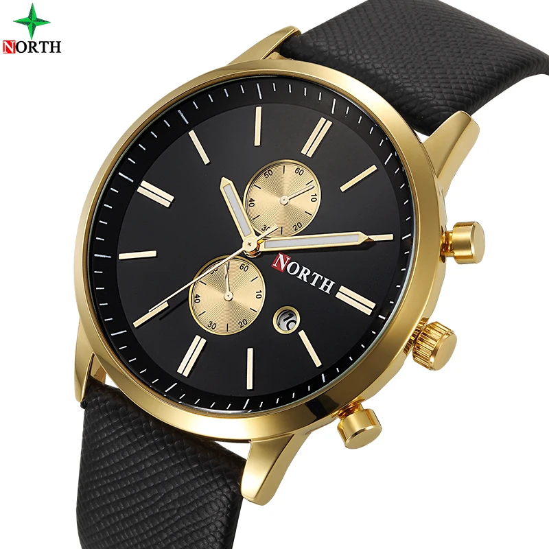NORTH Fashion Mens Watches Top Brand Luxury Watch Men Gold Leather Analog Display Date Men's Waterproof Quartz Watch For Men
NORTH Fashion Mens Watches Top Brand Luxury Watch Men Gold Leather Analog Display Date Men's Waterproof Quartz Watch For Men