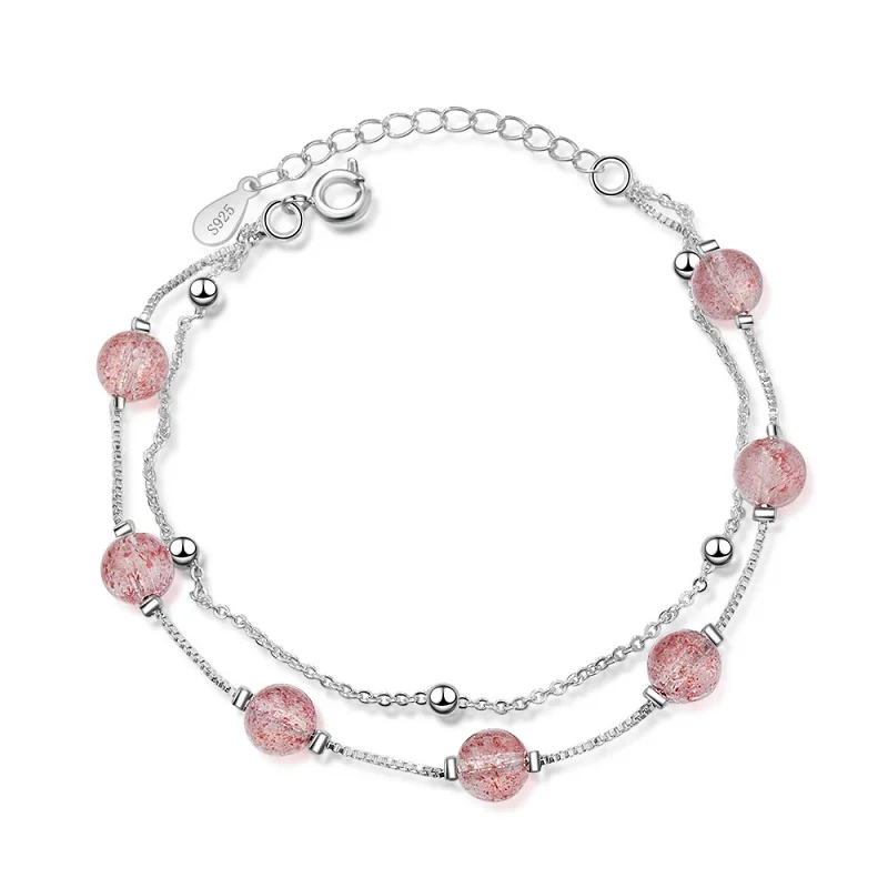 Female Jewelry Fashion Chain Link Bracelet Genuine 925 Sterling Silver Pink Color Crystal Bracelet Layers Cute Gift for Girls
Female Jewelry Fashion Chain Link Bracelet Genuine 925 Sterling Silver Pink Color Crystal Bracelet Layers Cute Gift for Girls