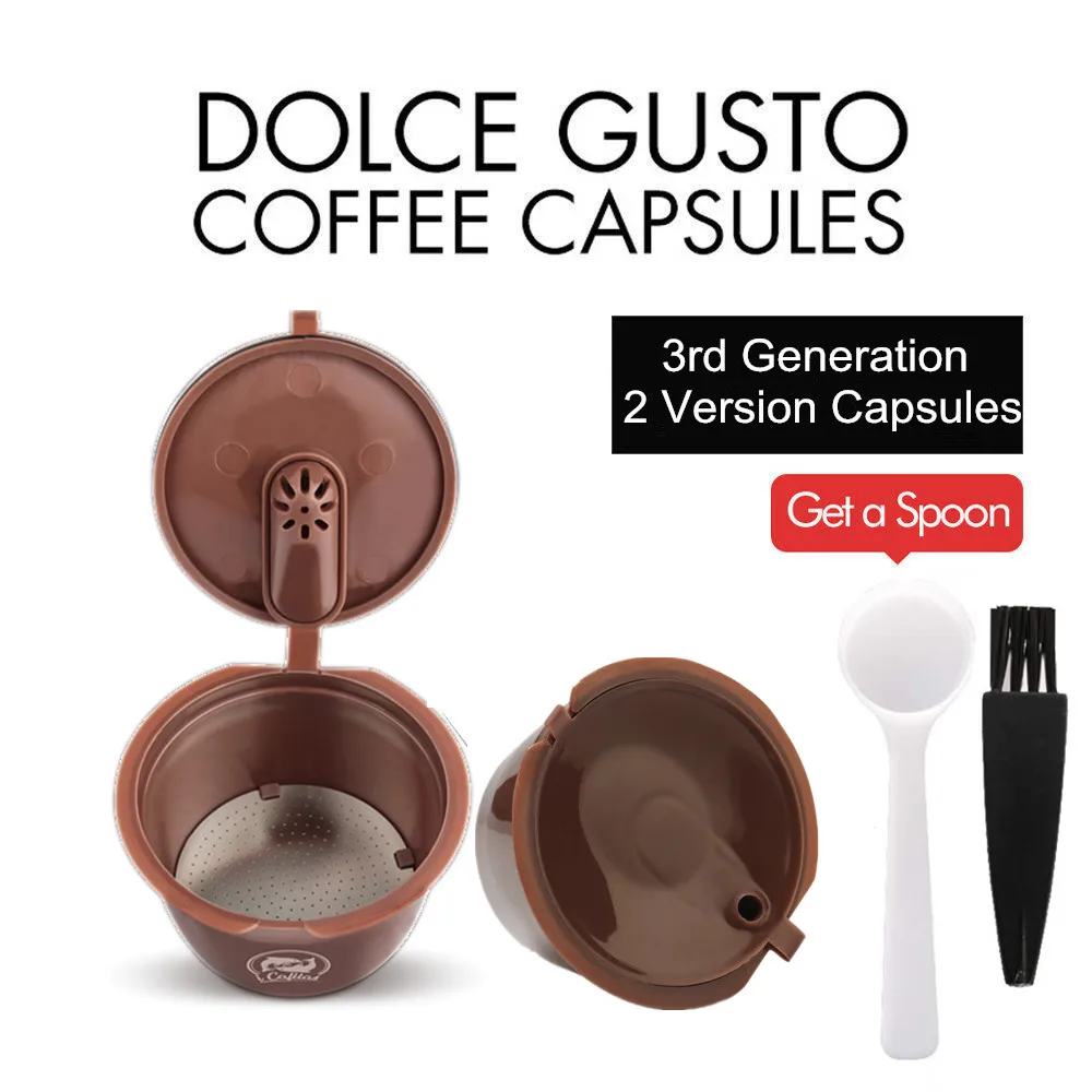 For Dolce Gusto 3rd Generation Capsule Filters Refillable Reusable Dolci Gusto Coffee Tea Dripper Baskets With PP Spoon Brush
For Dolce Gusto 3rd Generation Capsule Filters Refillable Reusable Dolci Gusto Coffee Tea Dripper Baskets With PP Spoon Brush