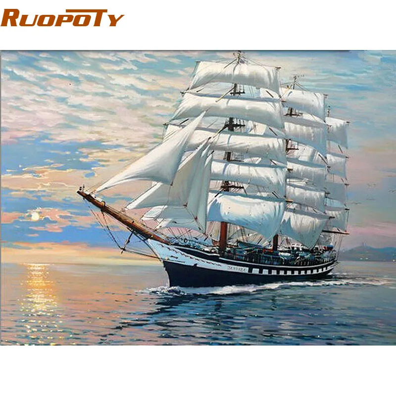 RUOPOTY Frame Sailing Boat DIY Painting By Number Modern Abstract Handpainted Oil Painting Home Decoration For Wall Art Picture
RUOPOTY Frame Sailing Boat DIY Painting By Number Modern Abstract Handpainted Oil Painting Home Decoration For Wall Art Picture