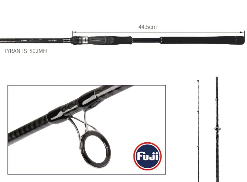 Spinpoler 2.4m MF Action, MH Power High Carbon Fiber Long-distance Saltwater Sea Bass Spinning Fishing Rod 15-45g Lure Weight (2)
