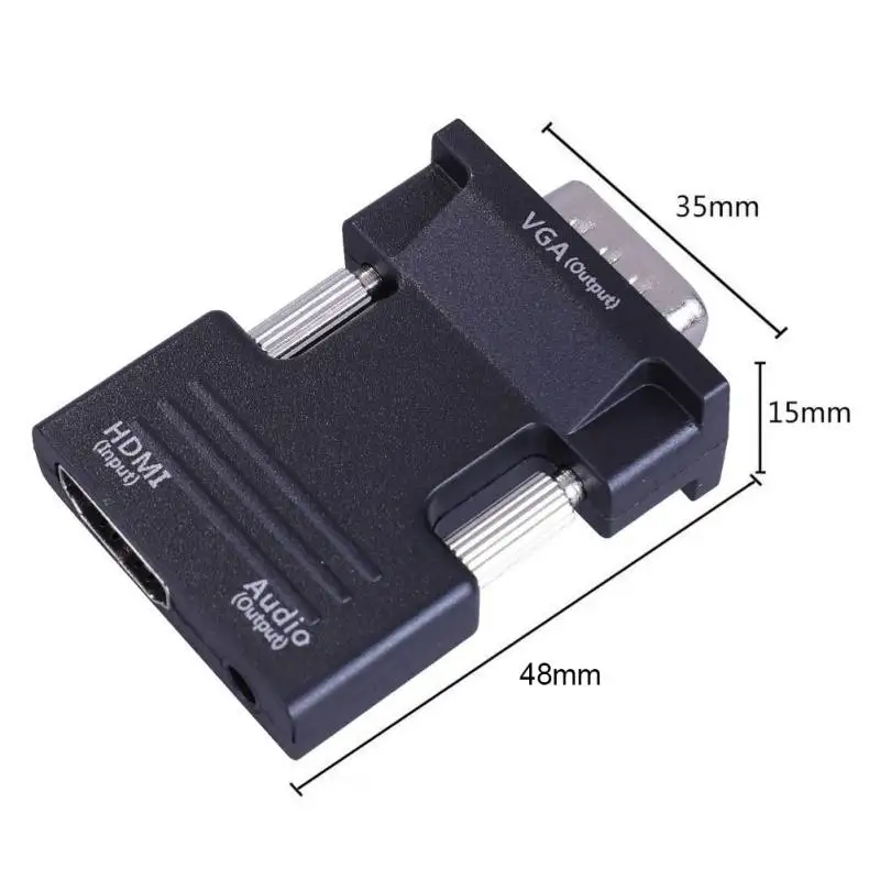 1080P HDMI to VGA Adapter Digital To Analog Audio Video Converter Cable for TV Box Projector LED Display
1080P HDMI to VGA Adapter Digital To Analog Audio Video Converter Cable for TV Box Projector LED Display