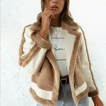 Elegant faux fur coat Women 2019 Autumn winter warm soft zipper fur jacket Female plush overcoat stitching casual outwear
Elegant faux fur coat Women 2019 Autumn winter warm soft zipper fur jacket Female plush overcoat stitching casual outwear
