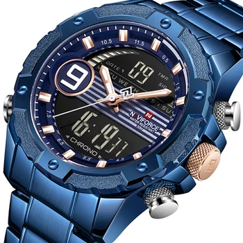 NAVIFORCE Chronograph Men Watch Sport Watches Dual Display Quartz Watch Clock Male Analog Digital Waterproof WristWatch 9146S
NAVIFORCE Chronograph Men Watch Sport Watches Dual Display Quartz Watch Clock Male Analog Digital Waterproof WristWatch 9146S