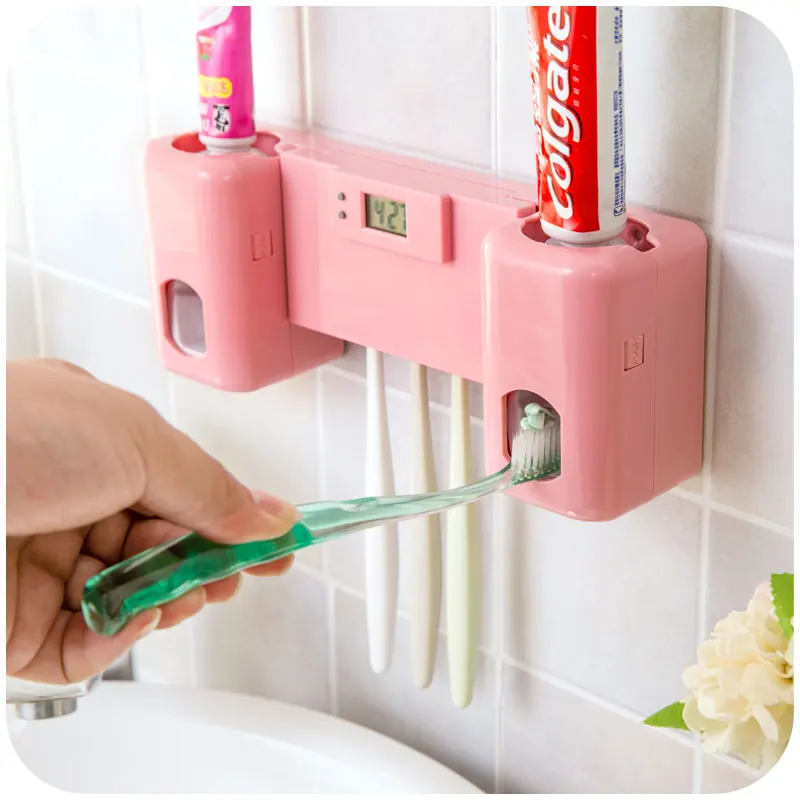 Hot sell Automatic toothpaste squeezer distributeur 5 hole tooth holder brush rack with electronic watch for bathroom sets
Hot sell Automatic toothpaste squeezer distributeur 5 hole tooth holder brush rack with electronic watch for bathroom sets