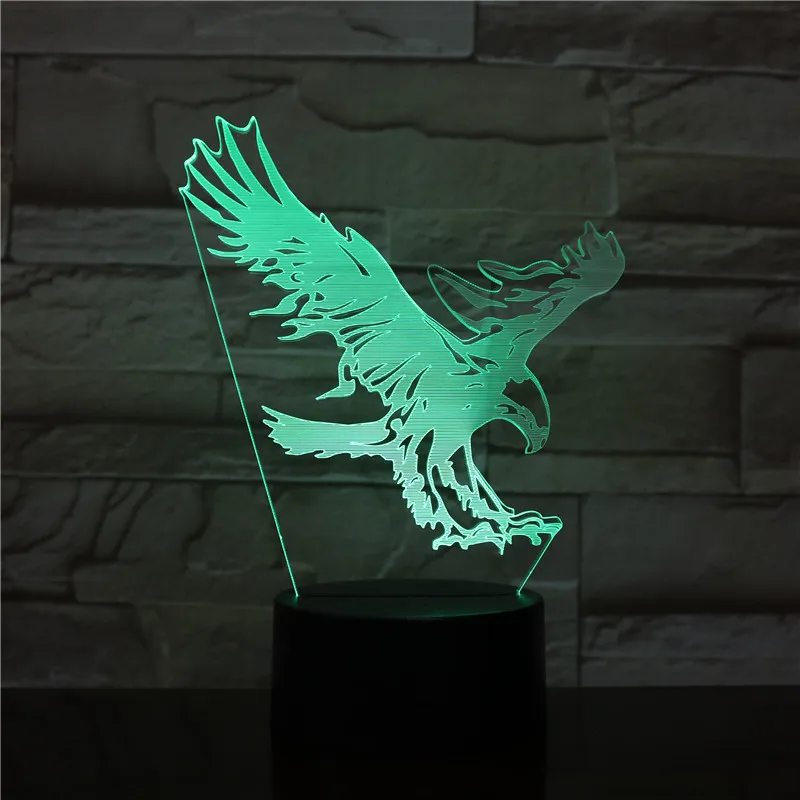 Eagle LED Night Light 3D Illusion 7 Color Changing Decorative Light Child Kids Girl Gift Animals Hawk Desk Night Lamp Bedside
Eagle LED Night Light 3D Illusion 7 Color Changing Decorative Light Child Kids Girl Gift Animals Hawk Desk Night Lamp Bedside