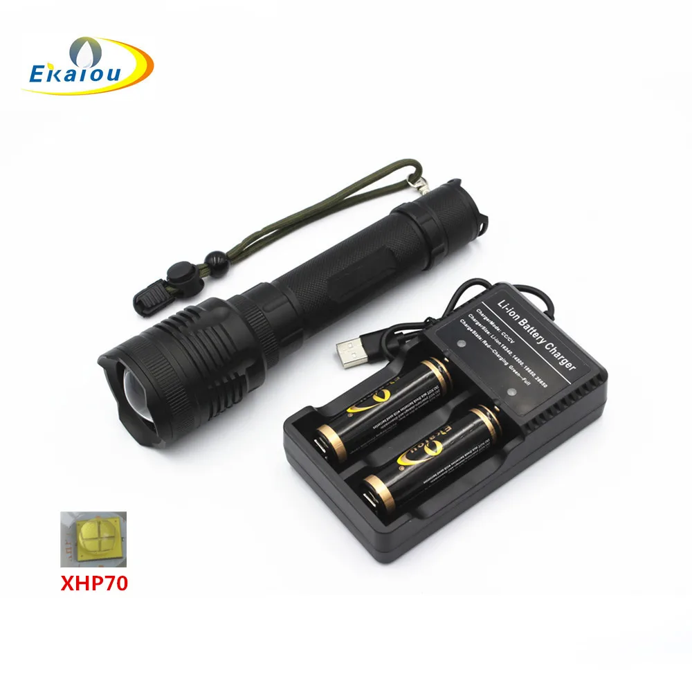 30000 Lumen flashlight xhp70 powerful Zoom hunting light camping light Aluminum material quality 3 mode torch
30000 Lumen flashlight xhp70 powerful Zoom hunting light camping light Aluminum material quality 3 mode torch