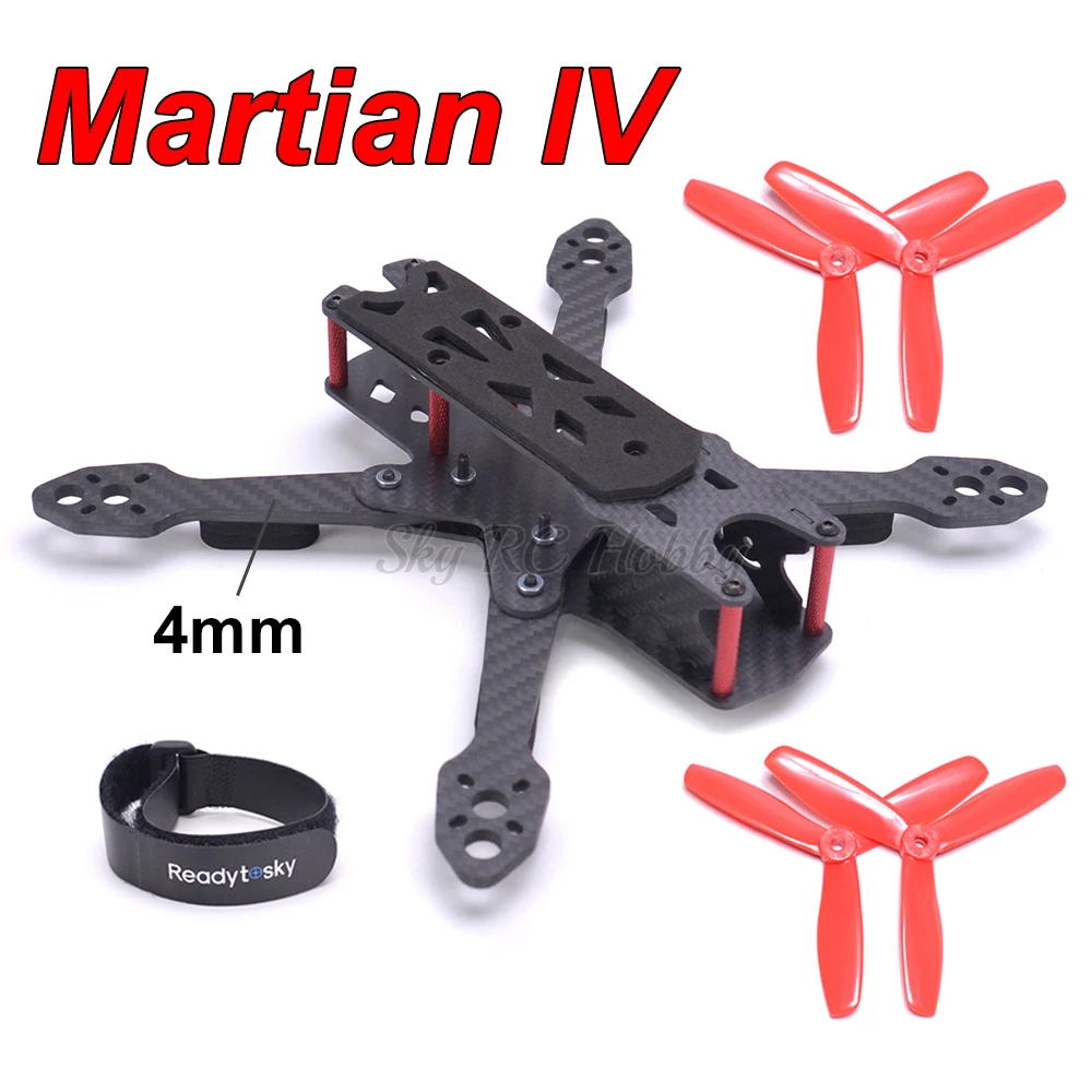 Martian IV 220 220mm Carbon Fiber Frame Kit with 4mm Thickness Arm / 5045 Propeller For FPV RC Racing Drone Quadcopter
Martian IV 220 220mm Carbon Fiber Frame Kit with 4mm Thickness Arm / 5045 Propeller For FPV RC Racing Drone Quadcopter