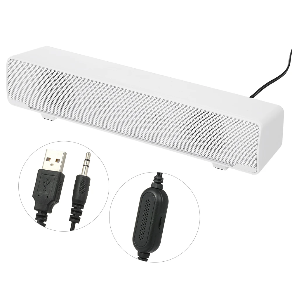 SADA V-196 Wired Computer Speaker USB Bar Stereo Subwoofer Music Player Bass Surround Sound Box 3.5mm Audio Input For PC Laptop
SADA V-196 Wired Computer Speaker USB Bar Stereo Subwoofer Music Player Bass Surround Sound Box 3.5mm Audio Input For PC Laptop