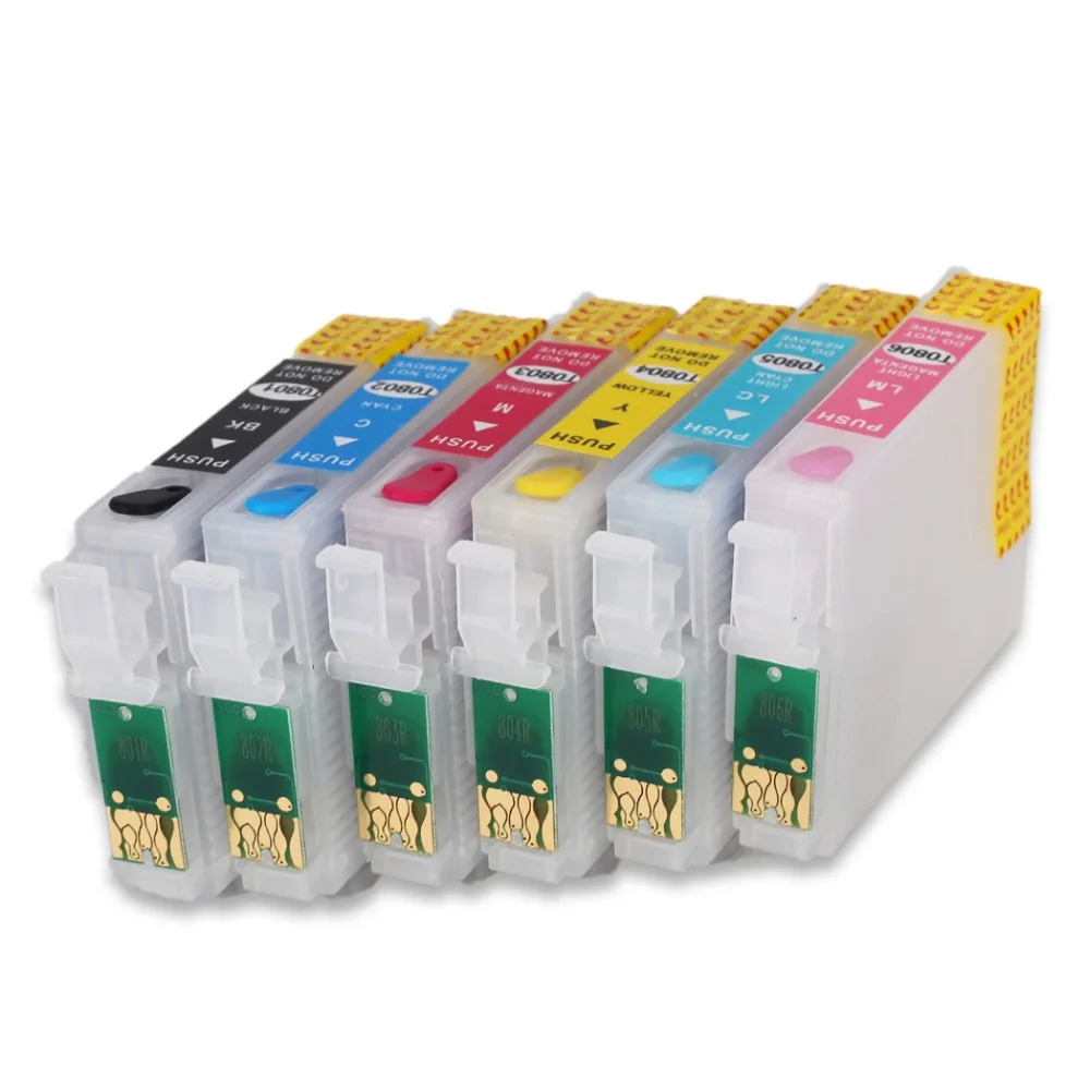 

10Sets 82N Refillable ink cartridges For Epson R270 R390 T50 TX720 TX700 TX800 TX710W TX810FW TX725 T59 printer -- Whole sale