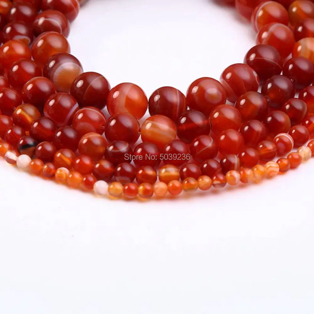 Wholesale Natural Stone Red Stripe Agates Onyx Round Loose Beads 4/6/8/10/12mm for Needlework Jewelry Making
Wholesale Natural Stone Red Stripe Agates Onyx Round Loose Beads 4/6/8/10/12mm for Needlework Jewelry Making