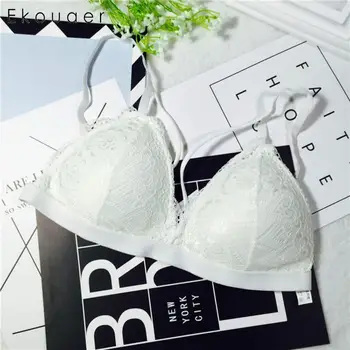 Ekouaer Lingerie Lace Bra Wire Free Bras For Women Sexy Lace Bra Underwear Black White Adjustable Straps Bras Girls Intimates
Ekouaer Lingerie Lace Bra Wire Free Bras For Women Sexy Lace Bra Underwear Black White Adjustable Straps Bras Girls Intimates