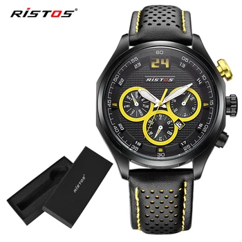 Ristos Men's Quartz Watches Casual Genuine Leather Analog Military Wristwatch Reloj Masculino Calendar Male Sport Watch 93013
Ristos Men's Quartz Watches Casual Genuine Leather Analog Military Wristwatch Reloj Masculino Calendar Male Sport Watch 93013