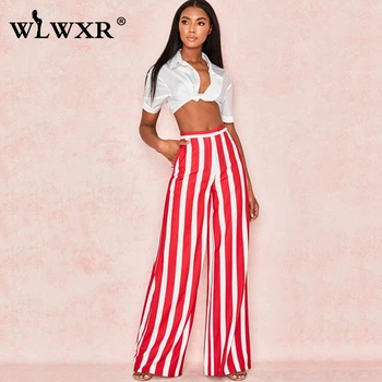 WLWXR Striped Wide Leg Pants Women Trousers Chiffon Loose High Waist Sexy Pants Female Casual Ladies Summer Beach Flare Pants
WLWXR Striped Wide Leg Pants Women Trousers Chiffon Loose High Waist Sexy Pants Female Casual Ladies Summer Beach Flare Pants