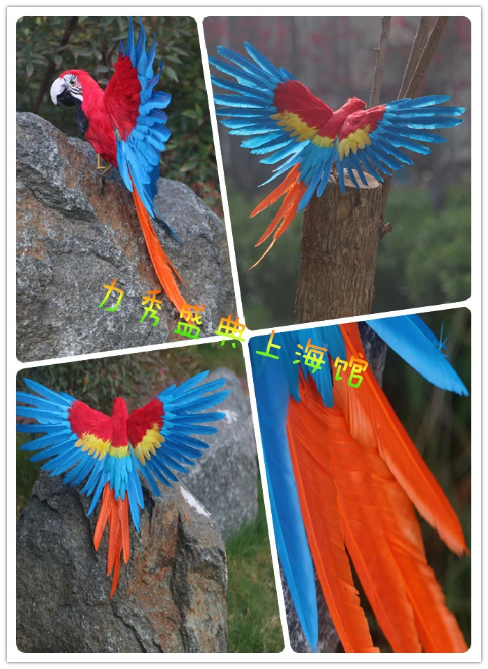 

35x50cm simulation animal spreading wings parrot feathers bird model toy,polyethylene&furs Resin handicraft,decoration gift,d436