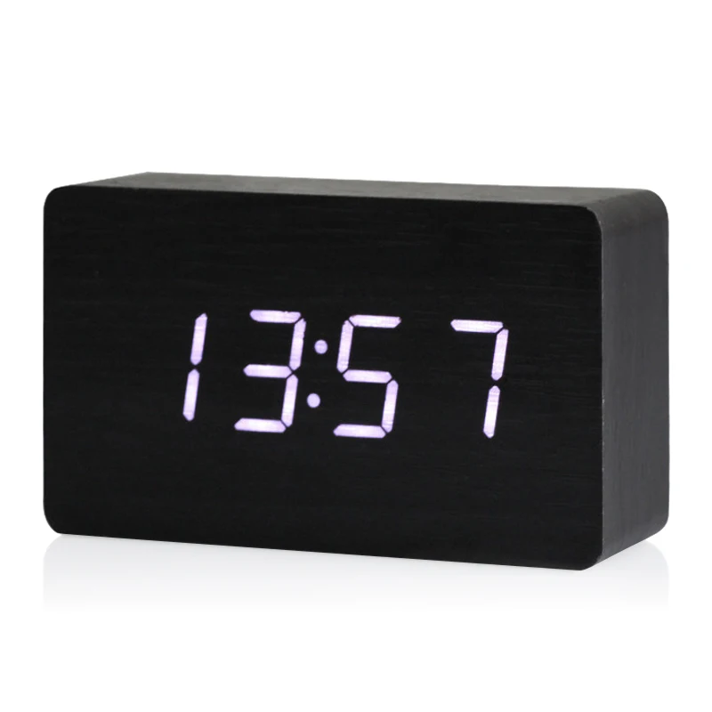 Wooden LED Digital Clock Alarm Clock Time Thermometer Calendar USB / AAA black and white
Wooden LED Digital Clock Alarm Clock Time Thermometer Calendar USB / AAA black and white