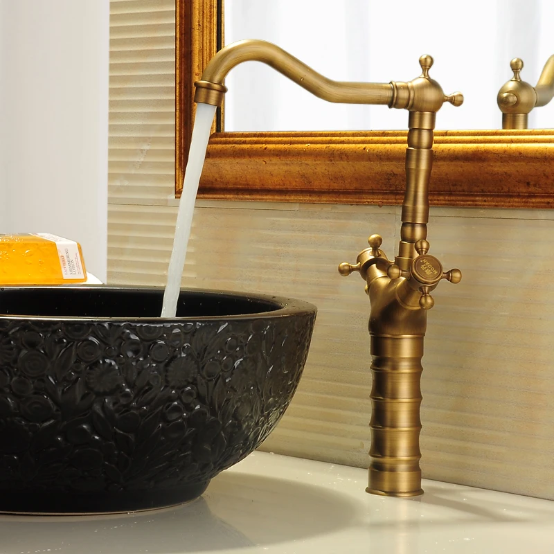 Bathroom vintage bronze Brushed sink basin faucet Deck Mounted brass tap torneira banheiro Crane mixer Hot and Cold water faucet
Bathroom vintage bronze Brushed sink basin faucet Deck Mounted brass tap torneira banheiro Crane mixer Hot and Cold water faucet