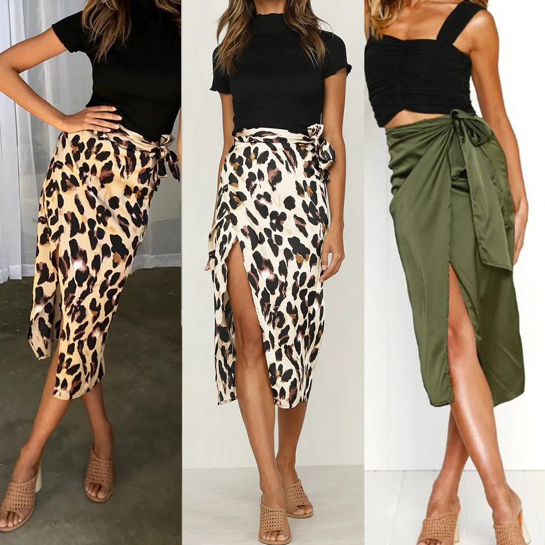 New Fashion Women Leopard Skirt Slim Wrap Asymmetric Bandage Lace Up Side Split Gypsy Drape Bodycon Midi Skirts Bottom
New Fashion Women Leopard Skirt Slim Wrap Asymmetric Bandage Lace Up Side Split Gypsy Drape Bodycon Midi Skirts Bottom