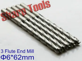 SMOOTH 6*62MM 3 Flute Endmill Carbide Router Bits CNC Wood Cutter Tools, Long Carbide End Mill Set in Tooling Milling Cutting
SMOOTH 6*62MM 3 Flute Endmill Carbide Router Bits CNC Wood Cutter Tools, Long Carbide End Mill Set in Tooling Milling Cutting