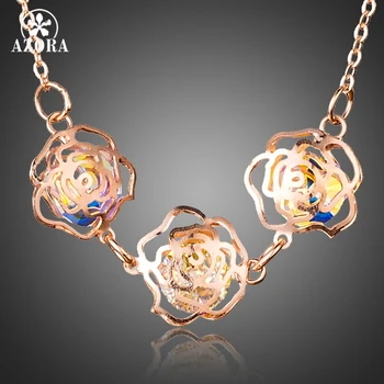 AZORA Rose Gold Color 3pcs Stellux Austrian Crystal Flower Pendant Necklace For Women TN0168
AZORA Rose Gold Color 3pcs Stellux Austrian Crystal Flower Pendant Necklace For Women TN0168