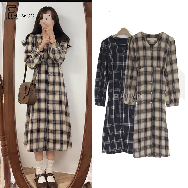 Plaid Shirt Dresses New Hot Women Japan Korean Style Design Cute Sweet Girls Lady Basic V Neck A Line Vintage Dress 9001
Plaid Shirt Dresses New Hot Women Japan Korean Style Design Cute Sweet Girls Lady Basic V Neck A Line Vintage Dress 9001